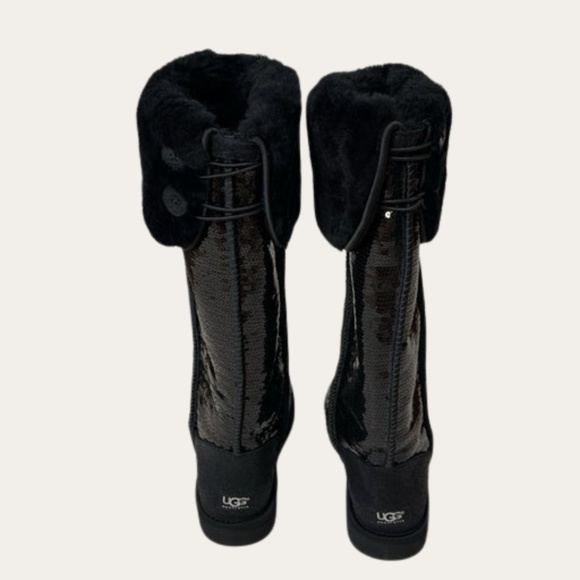 UGG Over the Knee Button Bailey Black Sequins. Rare & limited edition. SZ 7.5 - Picture 6 of 6